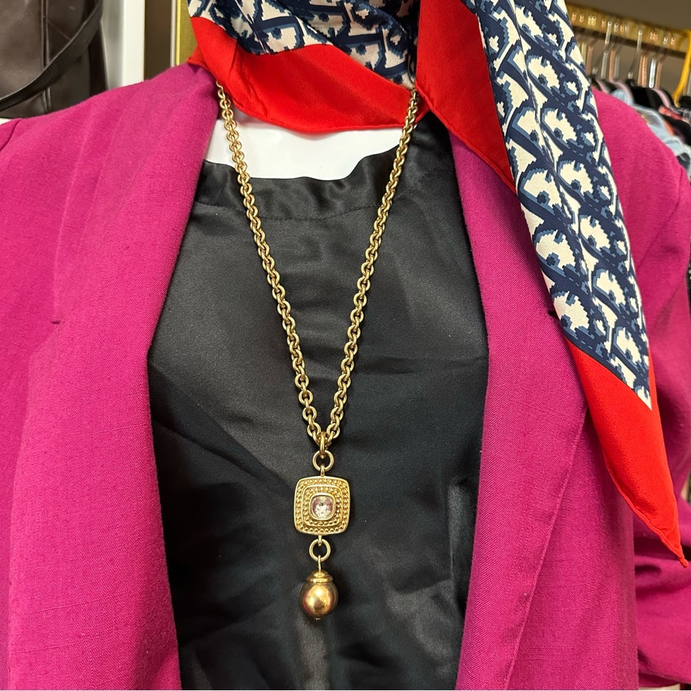 Authentic Givenchy Rhinestone Chunk Necklace 33.5… - image 1